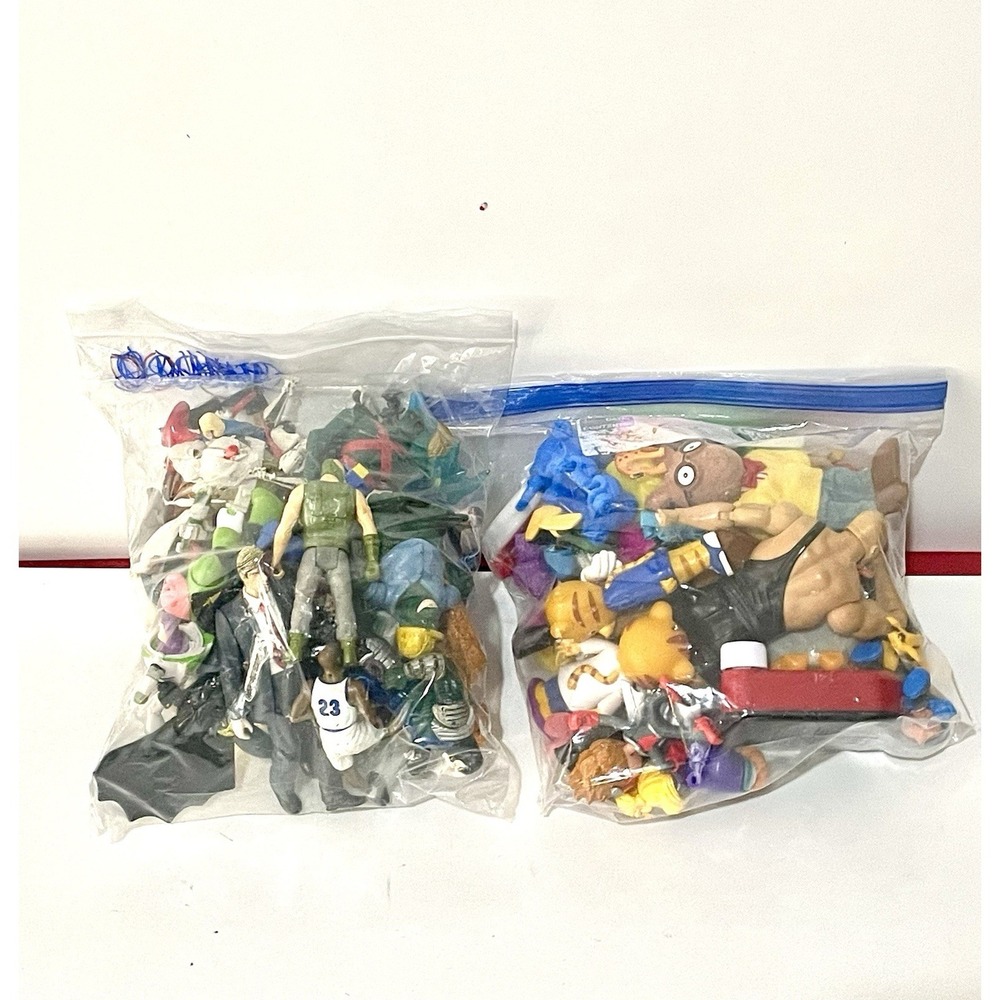 Two Mystery Gallon Bags Random Toy lots vintage and Current Toys